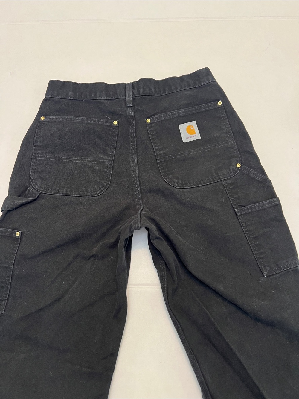 VINTAGE Y2K CARHARTT USA UNION MADE DOUBLE KNEE WORK PANTS BLACK SIZE 31x34 - Picture 11 of 12